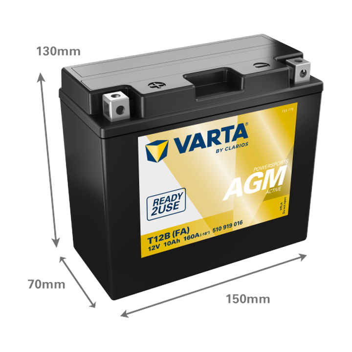 Batteria moto Varta 510919016 12V 10Ah 160A · Málaga
