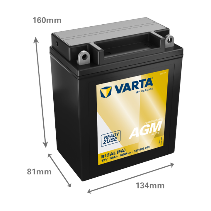 Motorcycle battery Varta 512909013 12V 12Ah 125A · Málaga