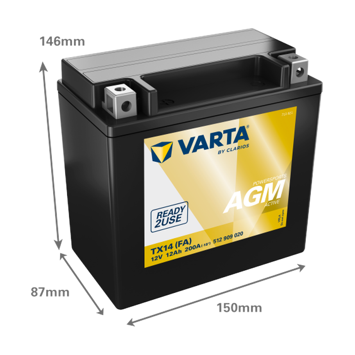 Motorcycle battery Varta 512909020 12V 12Ah 200A · Málaga