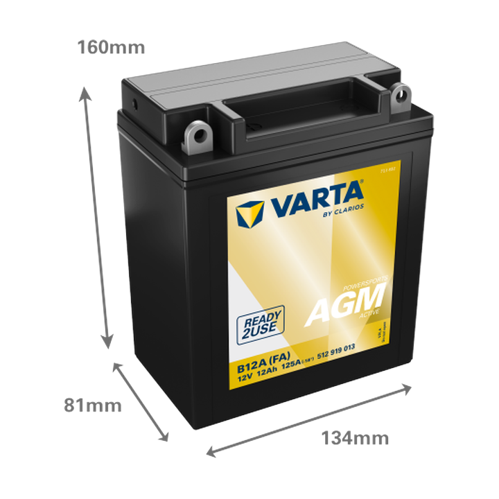 Motorcycle battery Varta 512919013 12V 12Ah 125A · Málaga