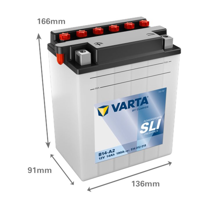 Motorradbatterie Varta 514012019 12V 14Ah 190A · Málaga