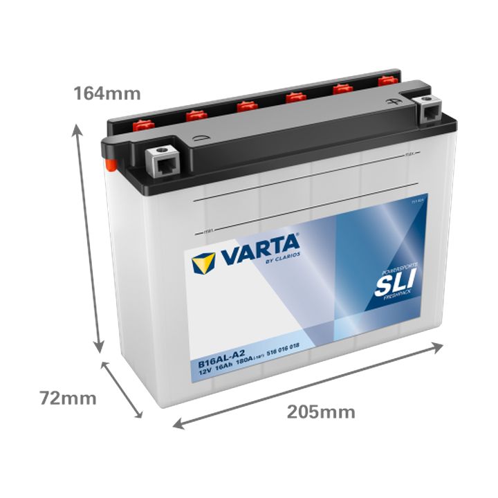 Batteria moto Varta 516016018 12V 16Ah 180A · Málaga