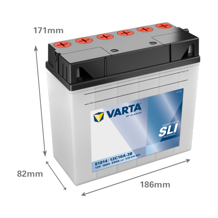 Motorradbatterie Varta 518014024 12V 18Ah 240A · Málaga