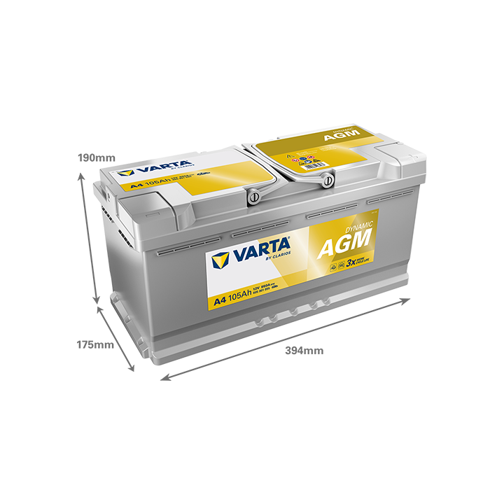 Car battery Varta A4 12V 105Ah 950A · Málaga
