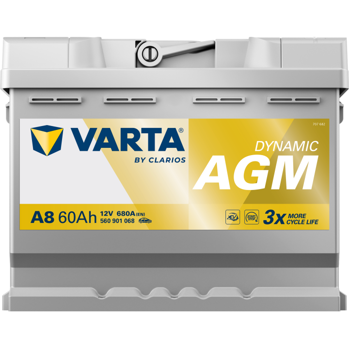 Batería de coche Varta A8 12V 60Ah 680A · Málaga
