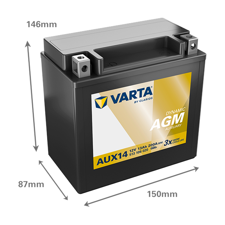Batería de coche Varta AUX14 12V 13Ah 200A — 3