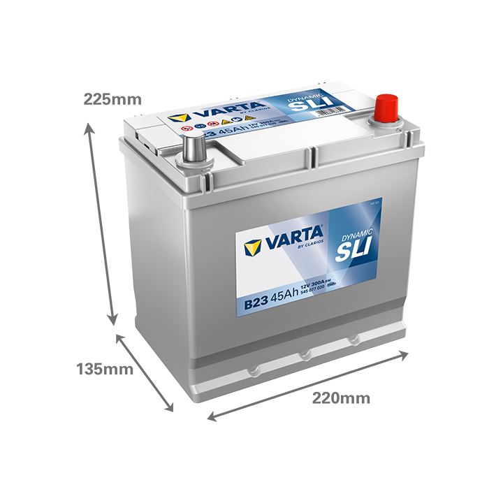 Car battery Varta B23 12V 45Ah 300A · Málaga