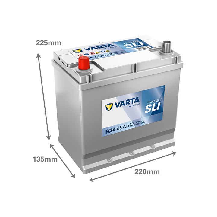 Batería de coche Varta B24 12V 45Ah 300A · Málaga