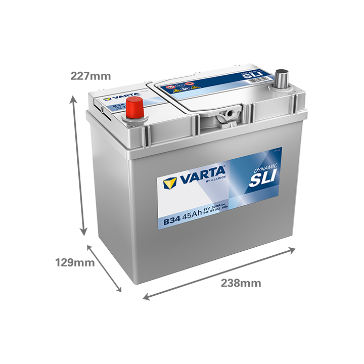 Batteria auto Varta B34 12V 45Ah 330A · Málaga