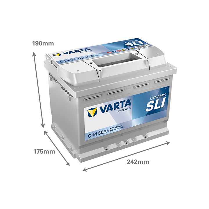 Autobatterie Varta C14 12V 56Ah 480A · Málaga