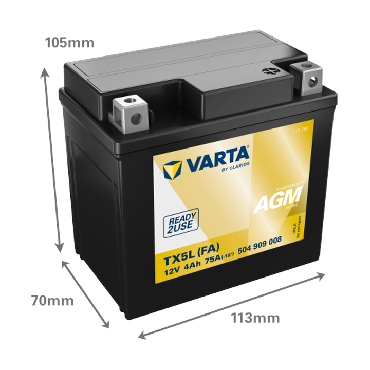 Batteria moto Varta 504909008 12V 4Ah 75A · Málaga