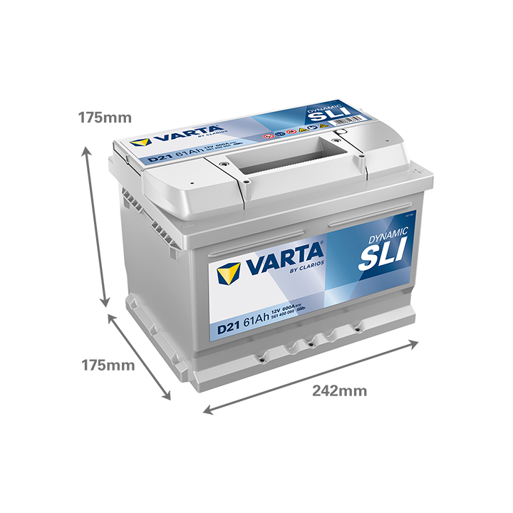 Car battery Varta D21 12V 61Ah 600A · Málaga