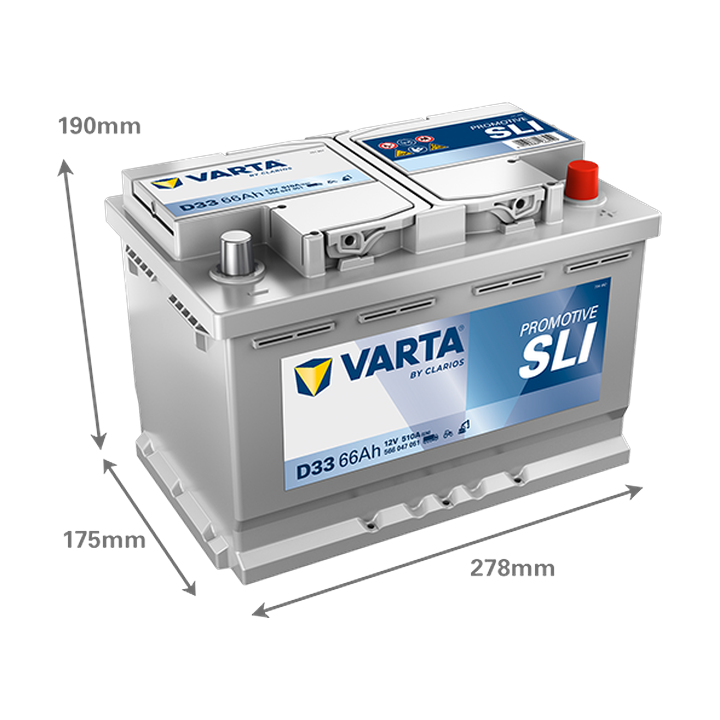Bateria de camião Varta D33 12V 66Ah 510A · Málaga