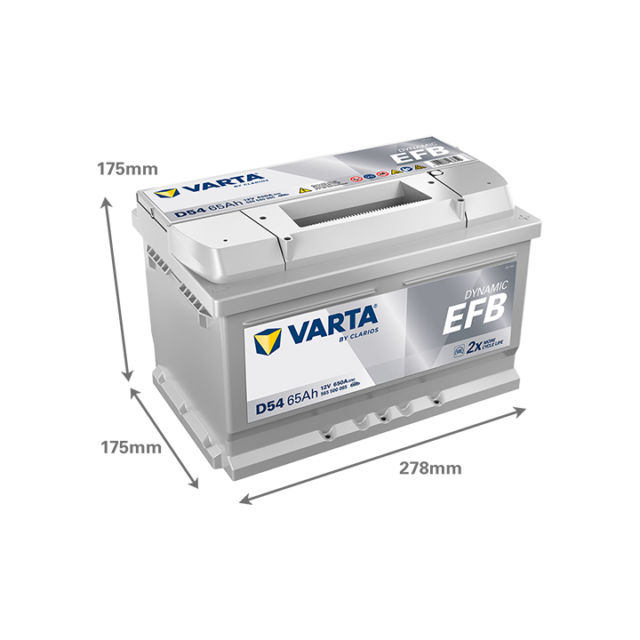 Car battery Varta D54 12V 65Ah 650A · Málaga