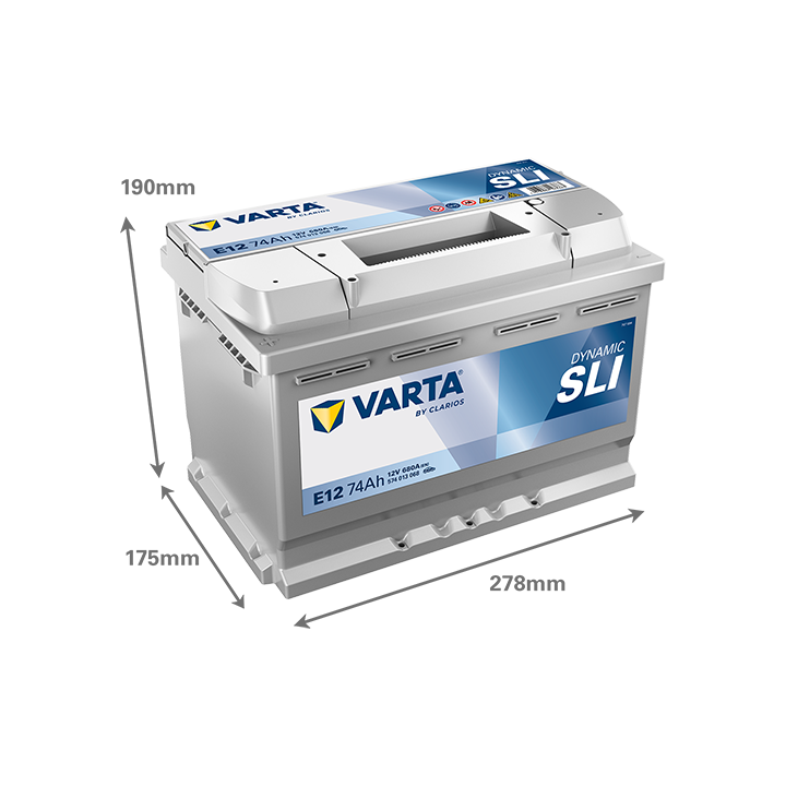 Batterie voiture Varta E12 12V 74Ah 680A · Málaga