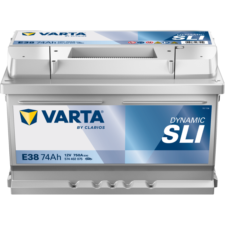 Batteria auto Varta E38 12V 74Ah 750A · Málaga