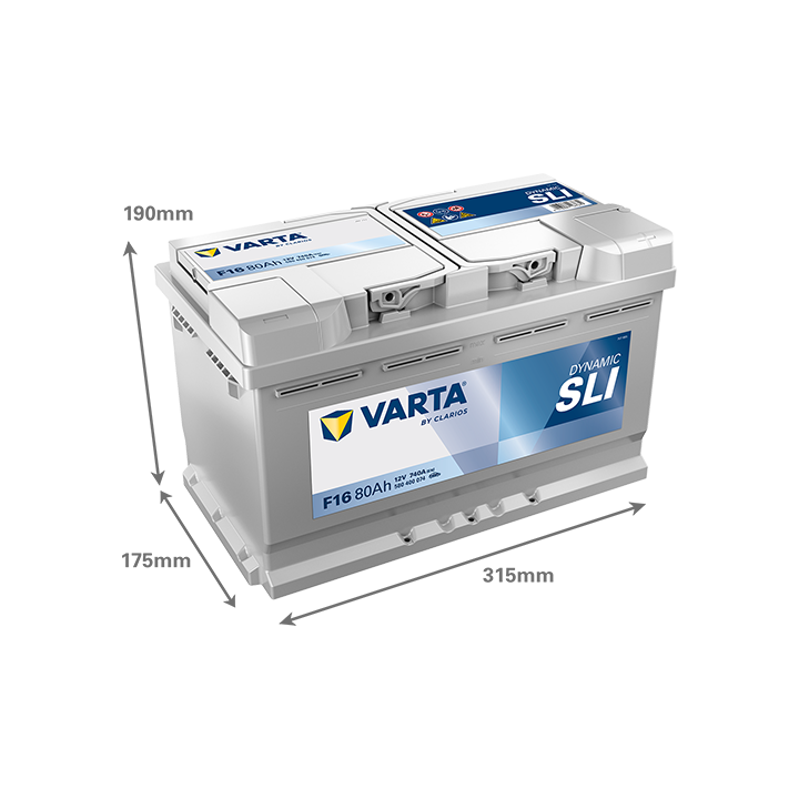 Car battery Varta F16 12V 80Ah 740A · Málaga