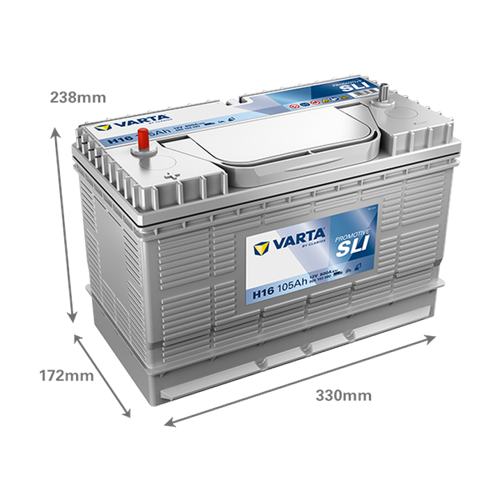 Batteria camion Varta H16 12V 105Ah 800A · Málaga
