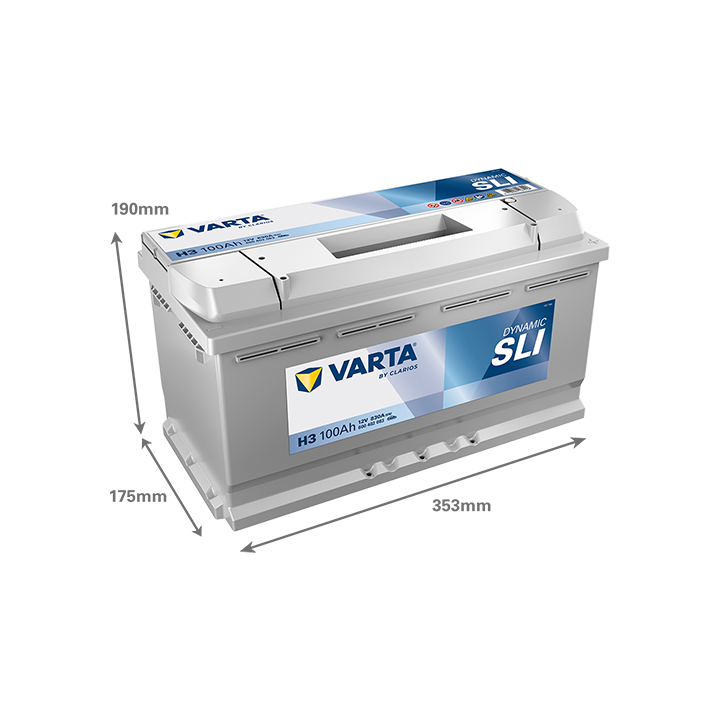 Car battery Varta H3 12V 100Ah 830A · Málaga
