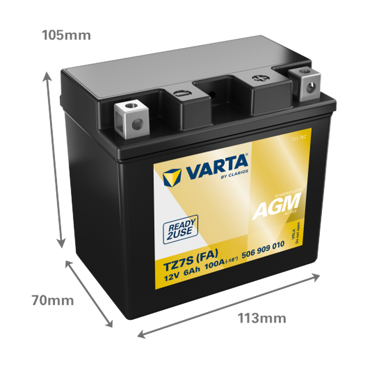 Motorcycle battery Varta 506909010 12V 6Ah 100A · Málaga