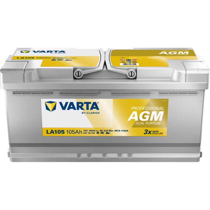 Batería náutica Varta LA105 12V 105Ah 950A · Málaga