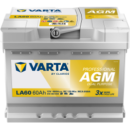 Batería náutica Varta LA60 12V 60Ah 680A · Málaga