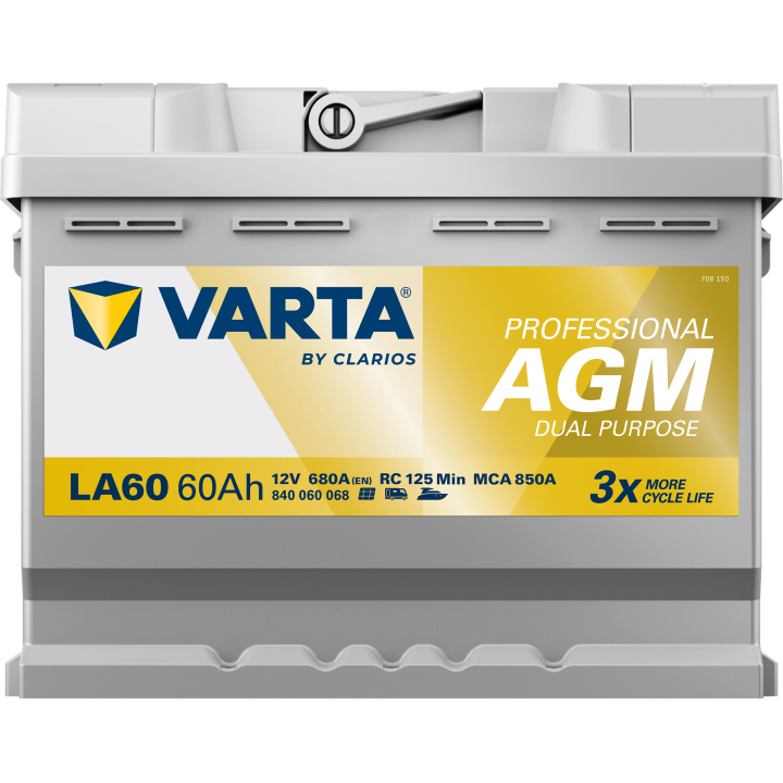 Batería náutica Varta LA60 12V 60Ah 680A · Málaga