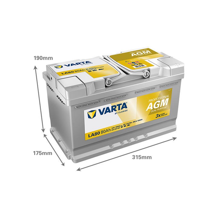 Bootsbatterie Varta LA80 12V 80Ah 800A · Málaga