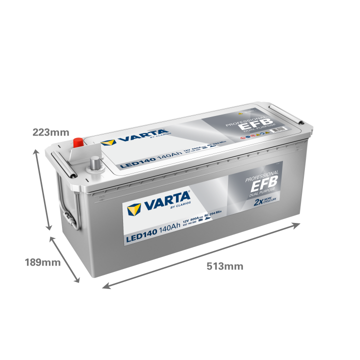 Batería náutica Varta LED140 12V 140Ah 800A · Málaga