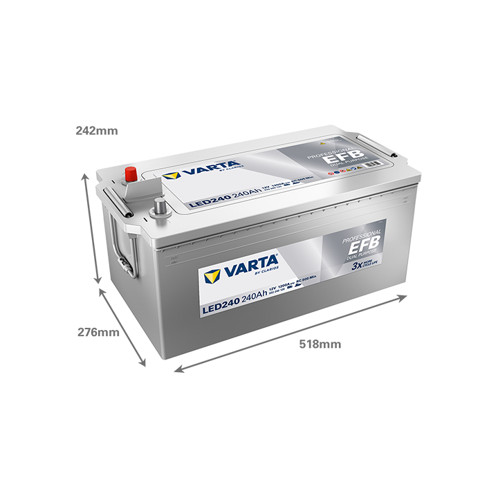 Batteria nautica Varta LED240 12V 240Ah 1200A · Málaga