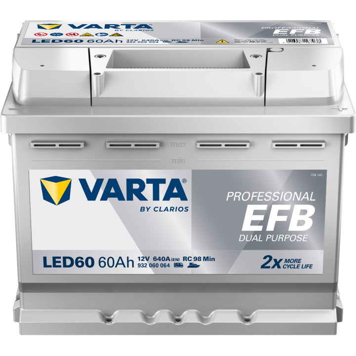 Batteria nautica Varta LED60 12V 60Ah 640A · Málaga