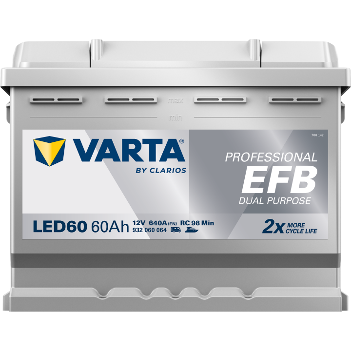 Batteria nautica Varta LED60 12V 60Ah 640A · Málaga