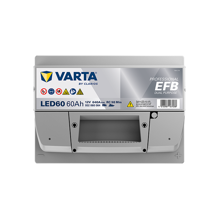 Batteria nautica Varta LED60 12V 60Ah 640A · Málaga