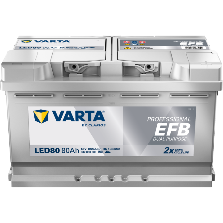 Marine battery Varta LED80 12V 80Ah 800A · Málaga