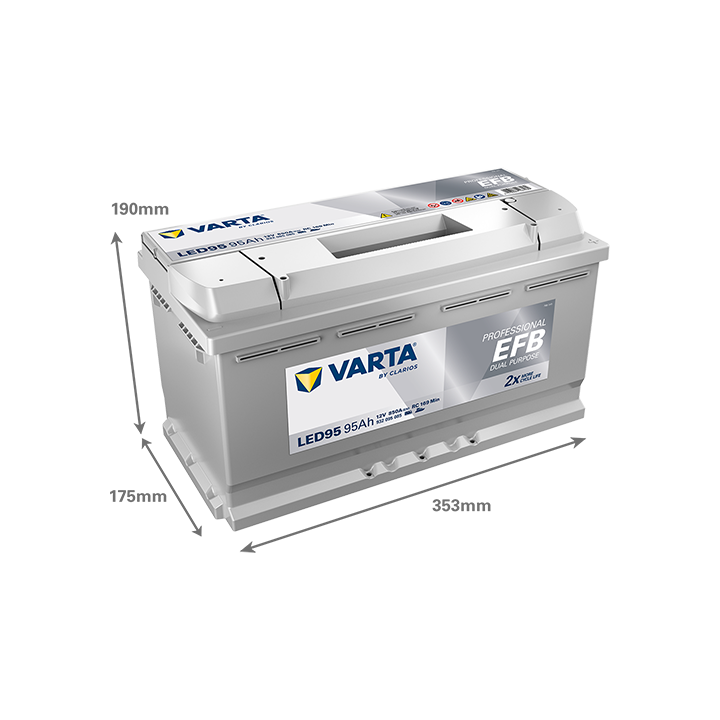 Bateria náutica Varta LED95 12V 95Ah 850A · Málaga