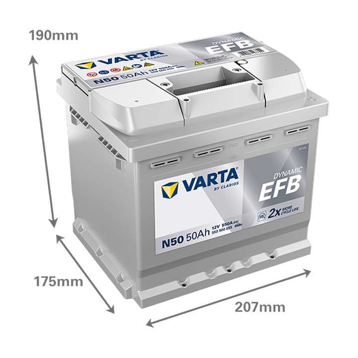 Bateria Start-Stop Varta N50 12V 50Ah 550A · Málaga