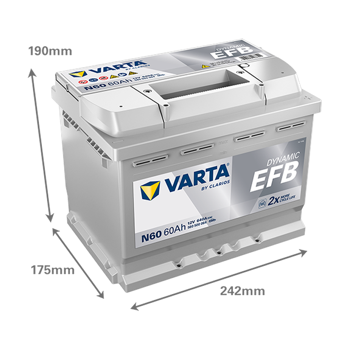Bateria Start-Stop Varta N60 12V 60Ah 640A · Málaga
