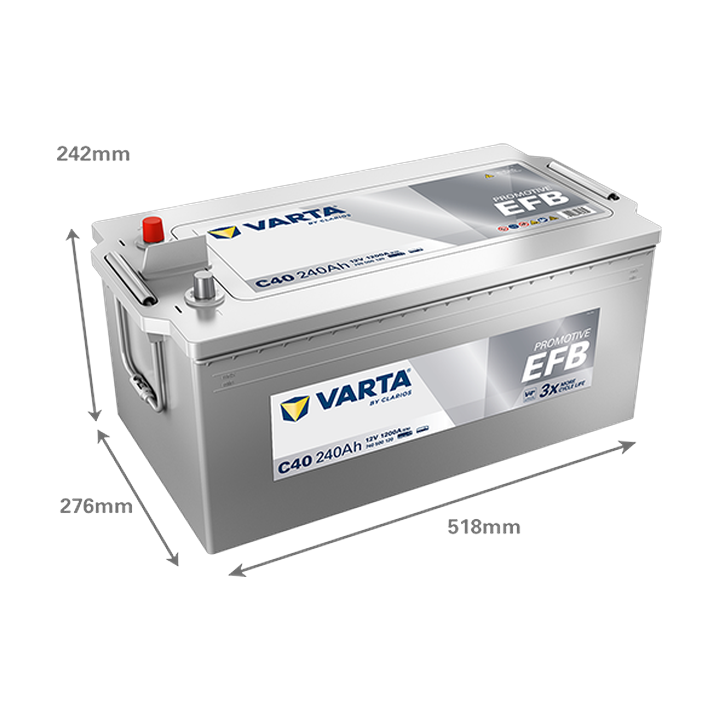 Bateria de camião Varta C40 12V 240Ah 1200A · Málaga