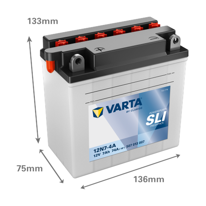 Motorcycle battery Varta 507013007 12V 7Ah 74A · Málaga