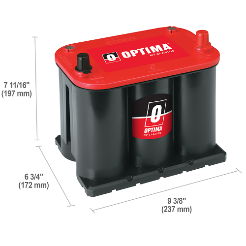 Dimensions de la batterie OPTIMA RTR-3.7