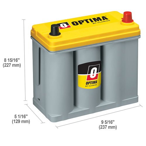 Dimensioni della batteria OPTIMA YTR-2.7
