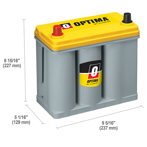 Dimensions de la batterie OPTIMA YTS-2.7