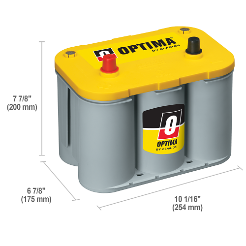 Dimensions de la batterie OPTIMA YTS-4.2