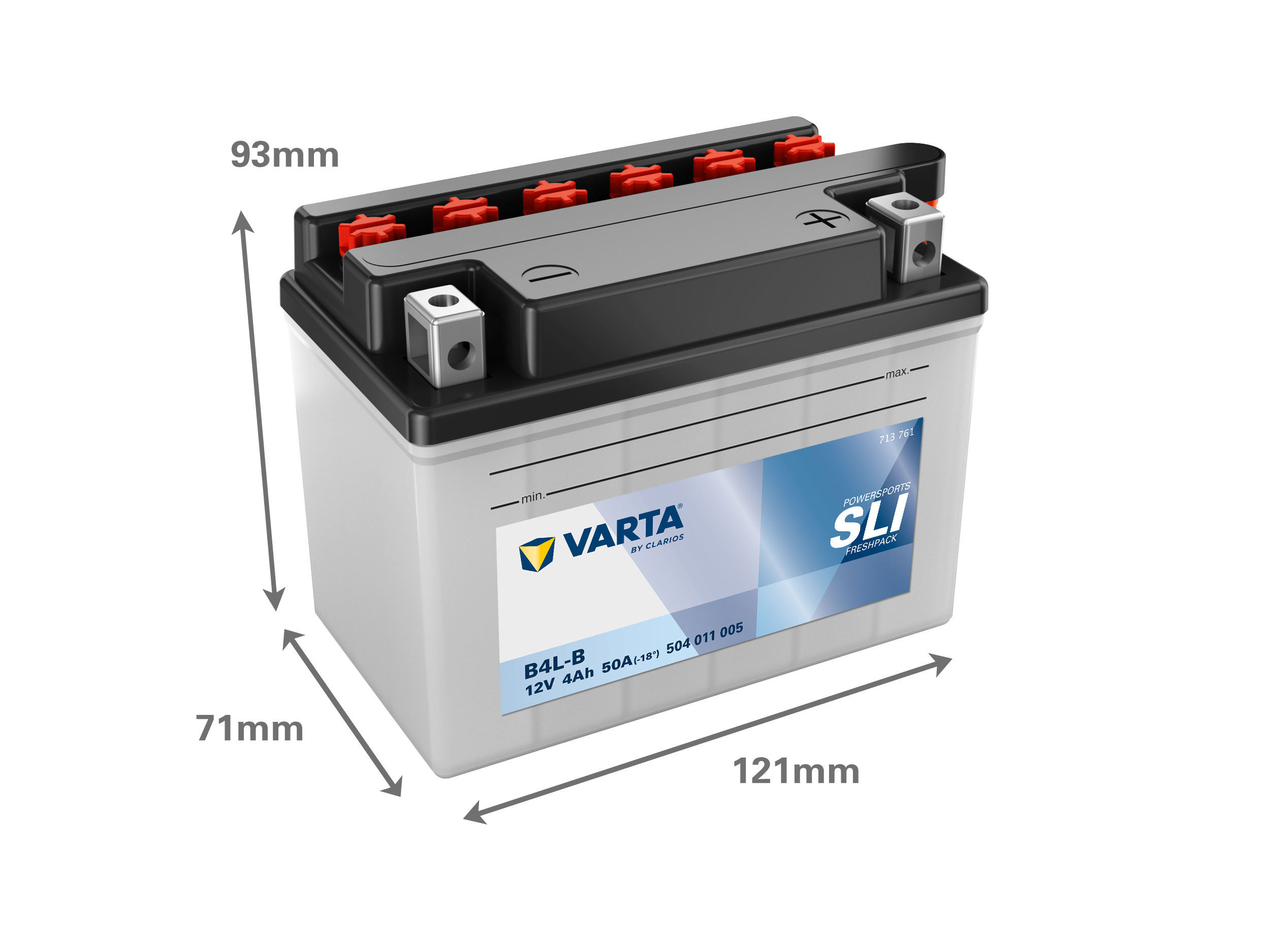 Dimensions de la batterie VARTA 504011005