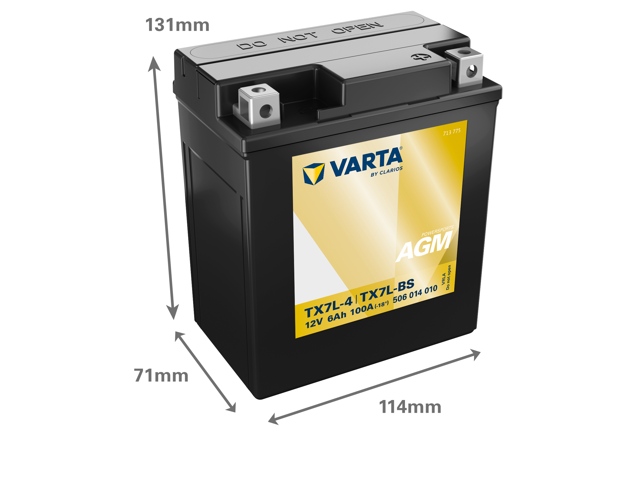 Maße der VARTA 506014010 Batterie