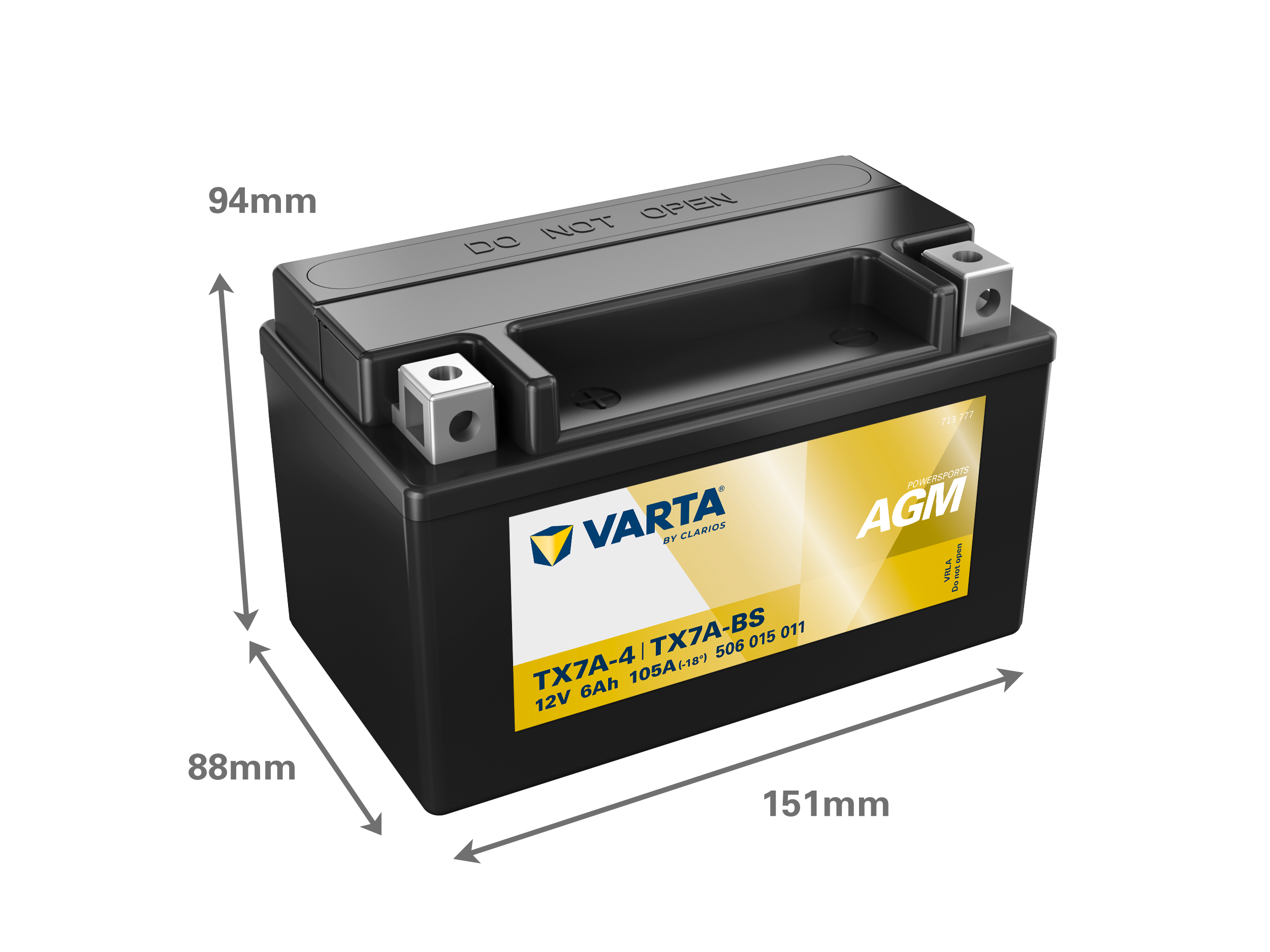 Dimensões da bateria VARTA 506015011