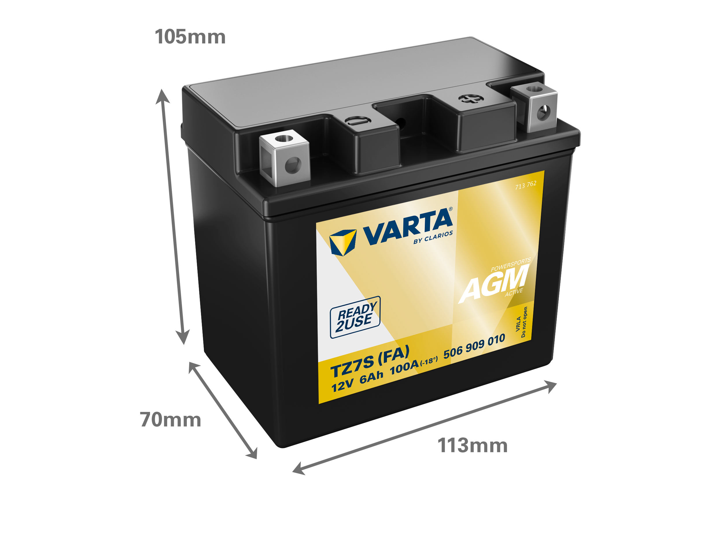 Dimensões da bateria VARTA 506909010