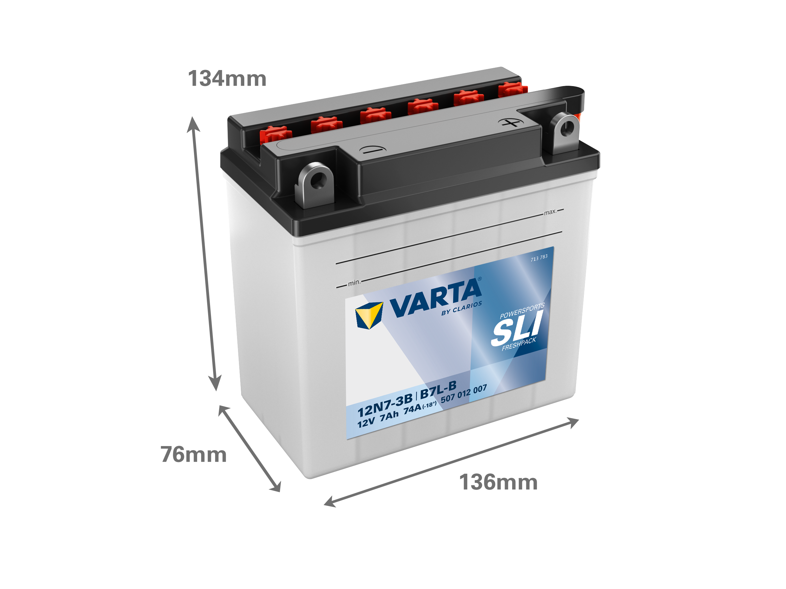 VARTA 507012007 battery dimensions