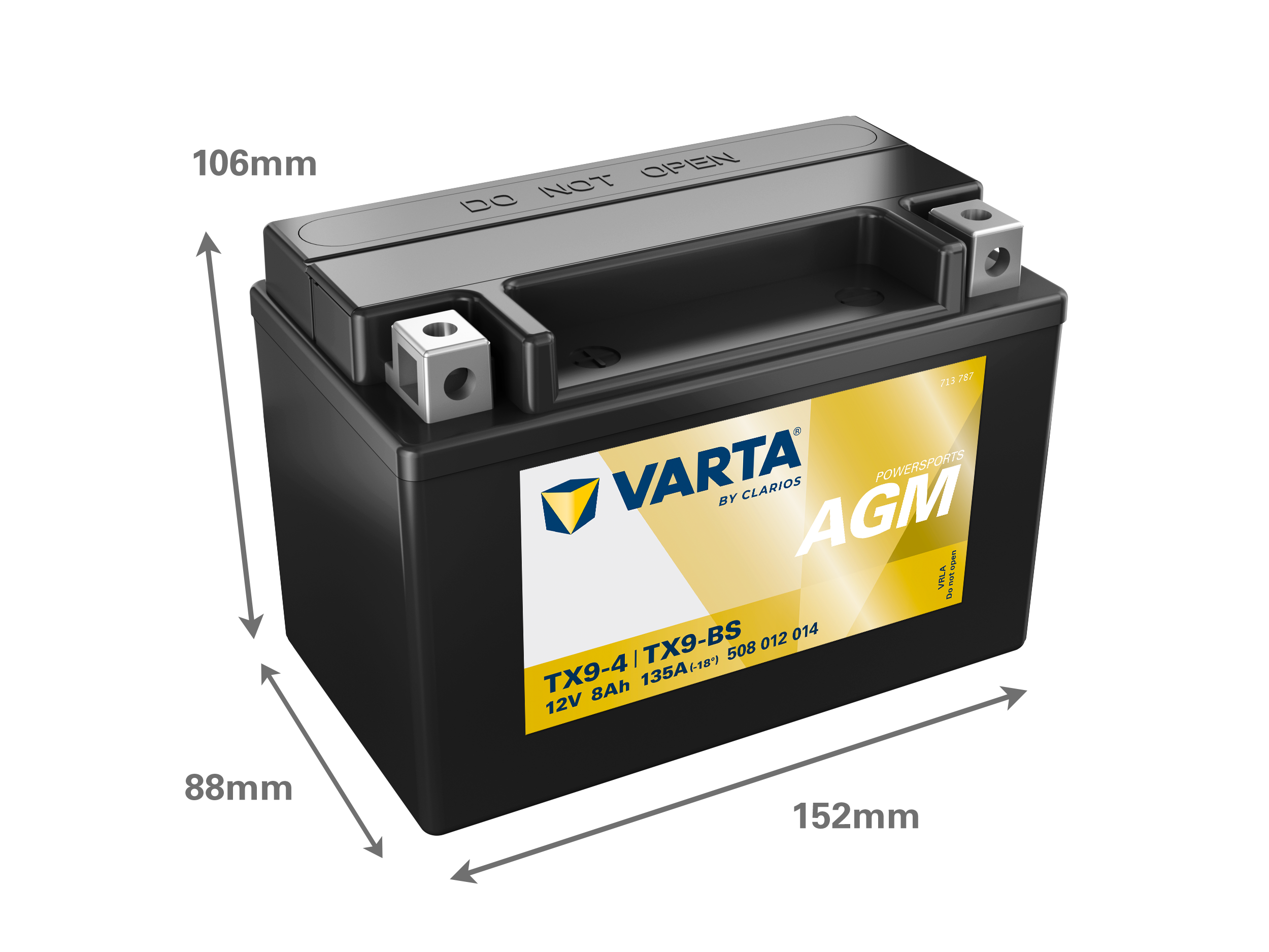 Dimensioni della batteria VARTA 508012014