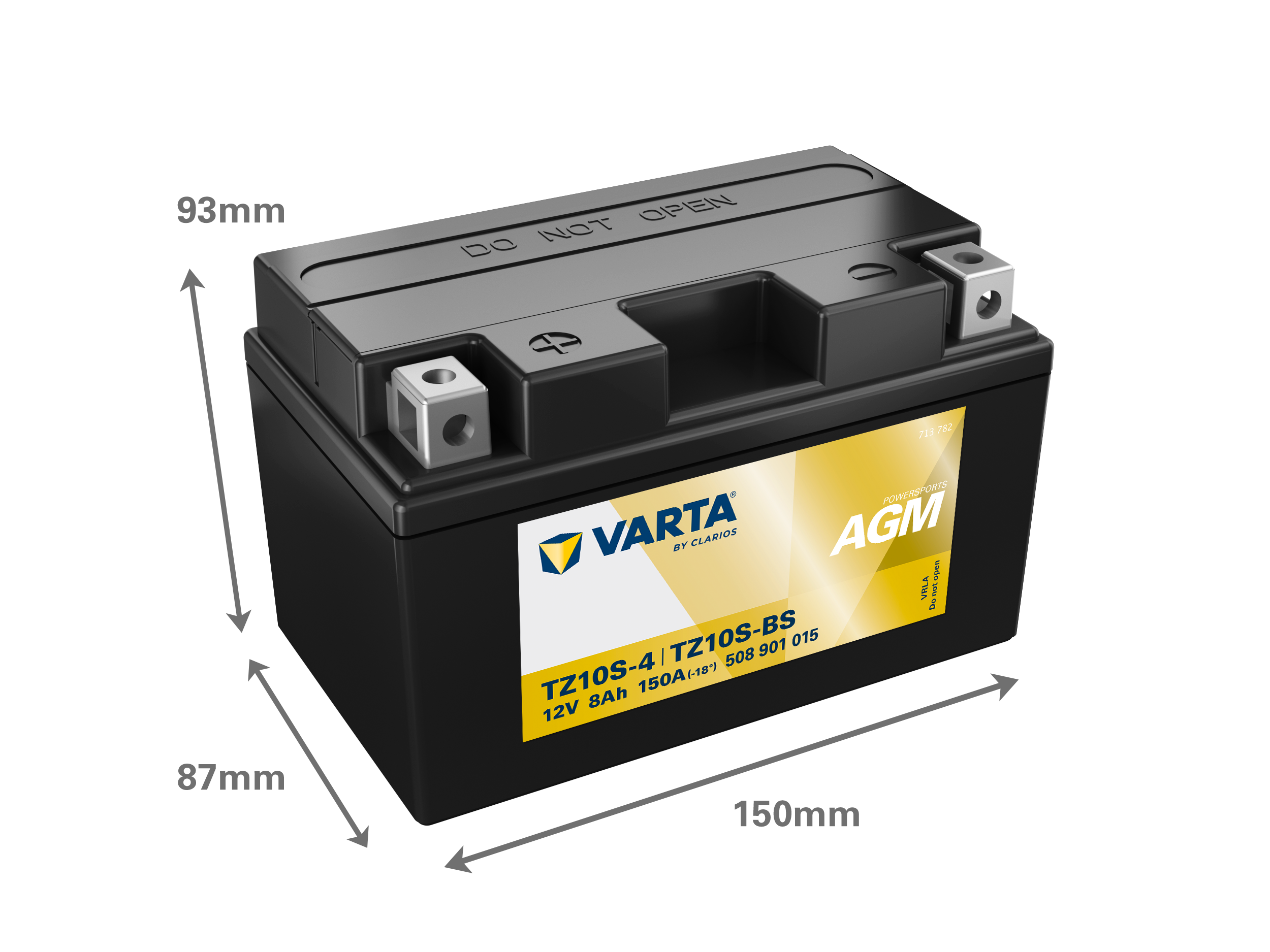 Dimensões da bateria VARTA 508901015